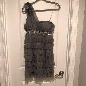 Candies gray ruffled dress